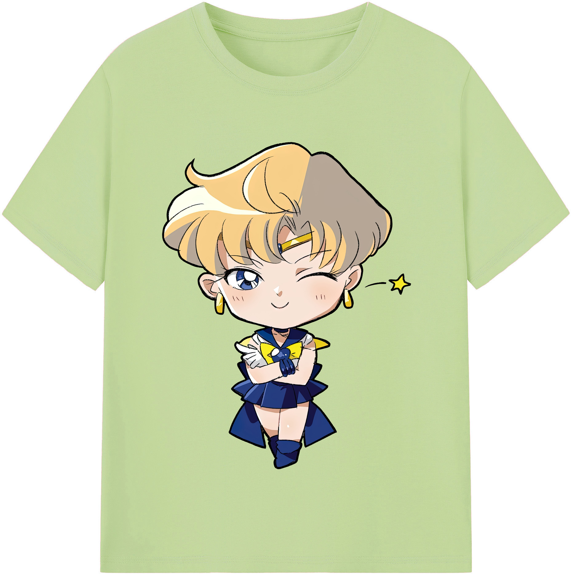 （画像用） 美少女戦士セーラームーン 天王はるか Sailor Moon Tenoh Haruka 綿100％半袖Tシャツ（フロントプリント）
